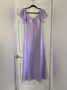 AZAZIE LAVENDER FLUTTER SLEEVE CHIFFON MAXI DRESS SZ C (4 TO 6) FEMININE FLOWING